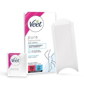 Pure inspirations Cold Wax Strips for Sensitive Skin - Legs & Body, 40 strips