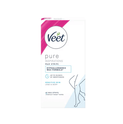 Pure inspirations Cold Wax Strips for Sensitive Skin - Legs & Body, 40 strips