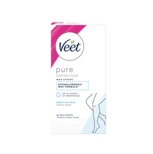 Pure inspirations Cold Wax Strips for Sensitive Skin - Legs & Body, 40 strips