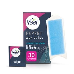 Expert Cold Wax Strips for Sensitive Skin - Bikini & Underarm, 30 strips