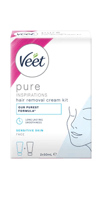 Pure Inspirations Face Hair Removal Kit for Sensitive Skin 2x50ml